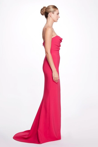 Shop Marchesa Crepe Gown With Slit