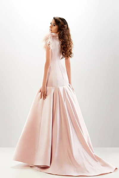 Shop Abdo Aoude Couture Satin V Neckline Gown