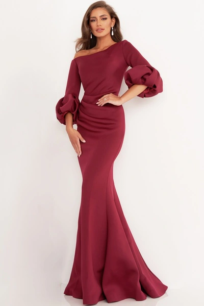 Shop Jovani Scuba ¾ Sleeve Evening Gown