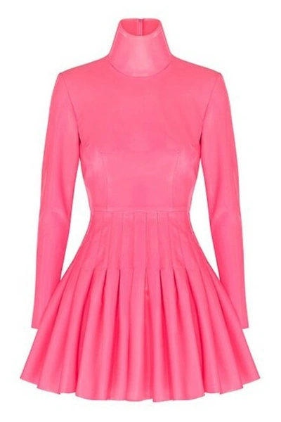 Shop Alex Perry Miller Pleated Vinyl Mini Dress