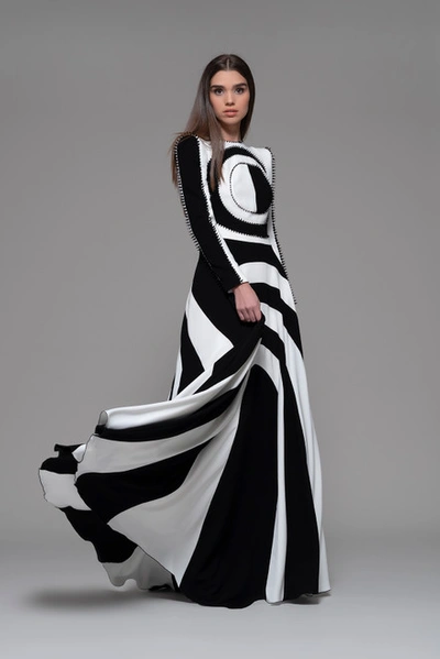 Shop Isabel Sanchis Faedo Long Sleeve Spike Gown