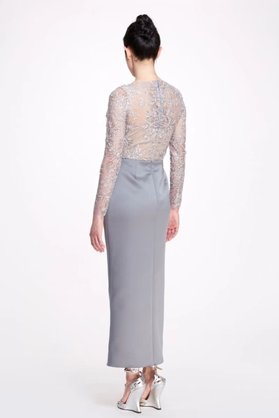 Shop Marchesa Embellished Long Sleeve Dress