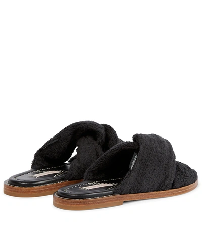 Shop Zimmermann Knotted Terry Slides In Black