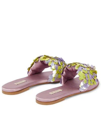 Shop Emilio Pucci Sequin-embellished Satin Slides In Lilla