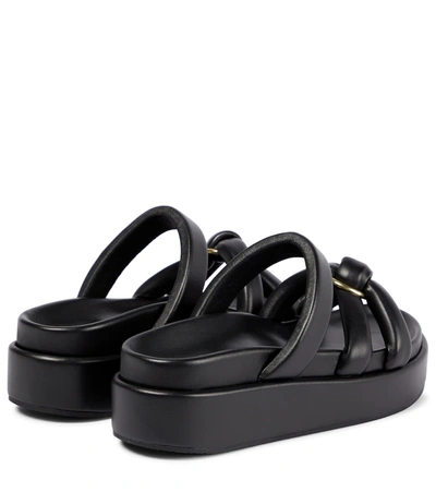Shop Dries Van Noten Knotted Leather Platform Sandals In Black
