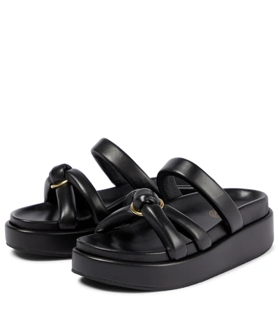 Shop Dries Van Noten Knotted Leather Platform Sandals In Black