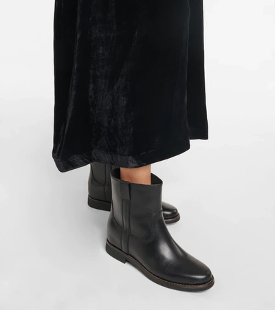 Shop Isabel Marant Susee Leather Ankle Boots In Black