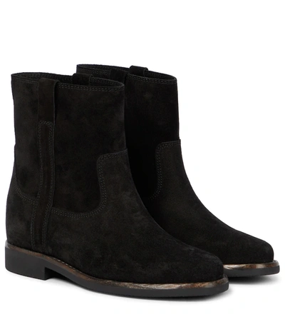 Shop Isabel Marant Susee Suede Ankle Boots In Black