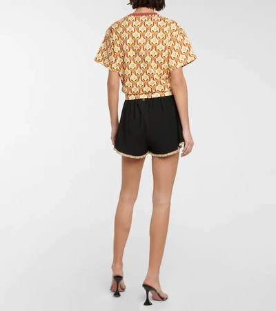 Shop Rabanne Printed Jersey Top In Paco Signature
