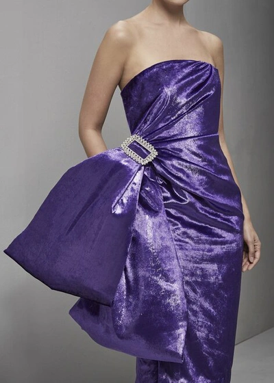 Shop Khoon Hooi Cheyenne Strapless Velvet Fitted Dress