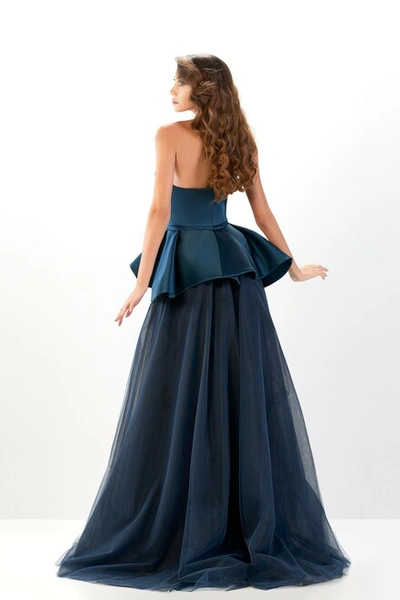 Shop Abdo Aoude Couture Peplum Strapless Gown