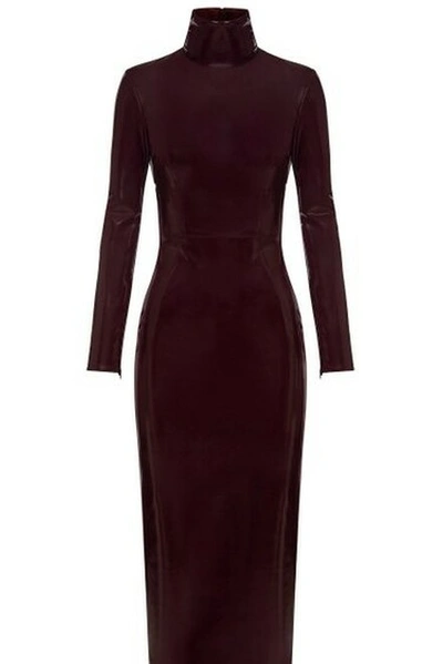 Shop Alex Perry Adams Vinyl Midi Dress