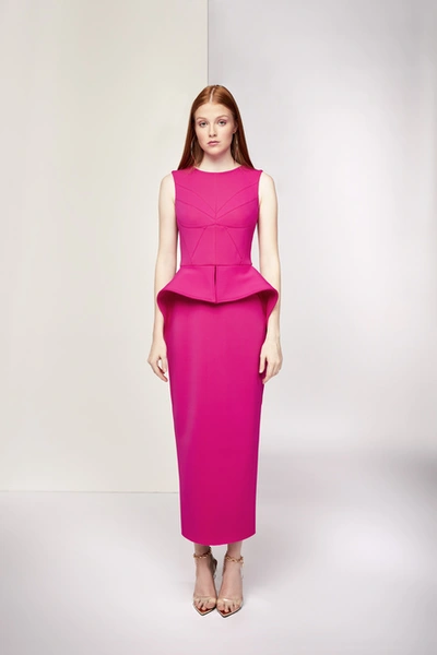 Shop Isabel Sanchis Foglianise Pink Midi Dress