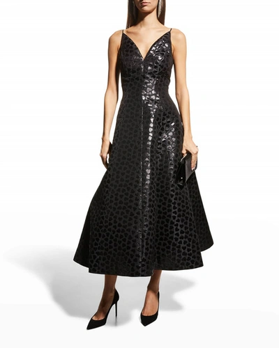 Shop Carolina Herrera Lurex Jacquard Midi Dress