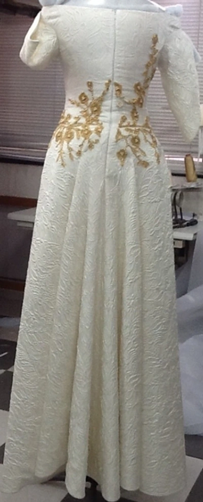 Shop Divina By Edward Arsouni Off Shoulder Macrame Rebrode Gown
