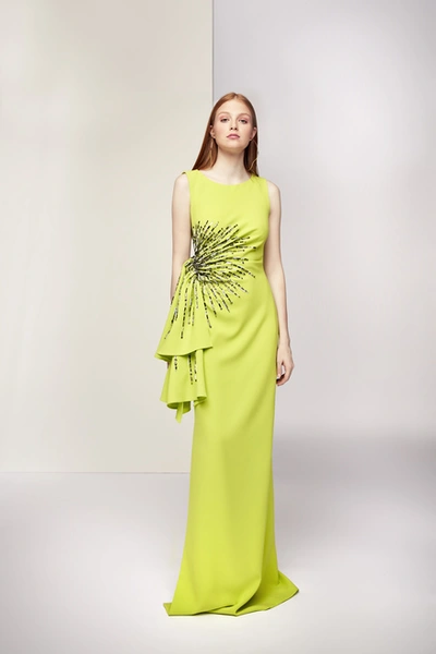 Shop Isabel Sanchis Fontaniva Lime Green Gown