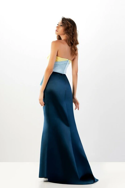 Shop Abdo Aoude Couture Satin Gown With High Slit