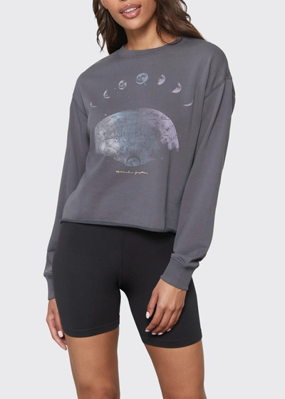 Shop Spiritual Gangster Mazzy Moon Dream Sweatshirt In Slate