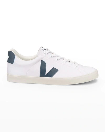 Shop Veja Esplar Bicolor Canvas Low-top Sneakers In White California