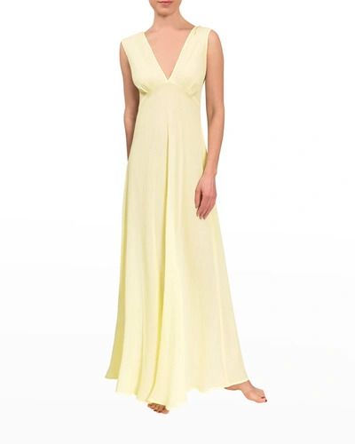 Shop Everyday Ritual Amelia Empire-waist Nightgown In Lemoncello