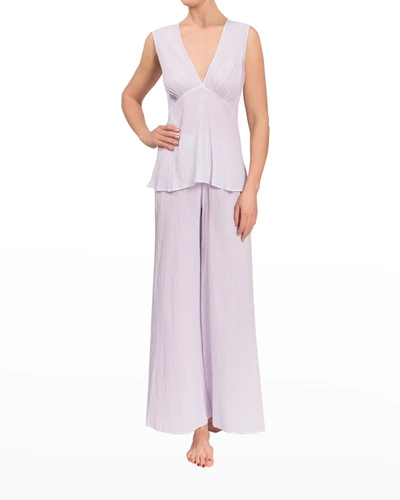 Shop Everyday Ritual Julia Sleeveless Pajama Set In Lavender