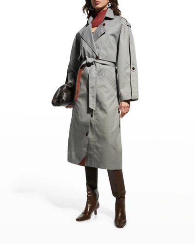 Shop Aeron Lily Trench Coat In Steel Blue