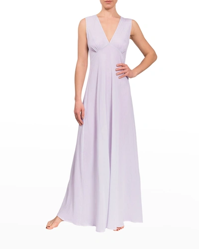 Shop Everyday Ritual Amelia Empire-waist Nightgown In Lavender