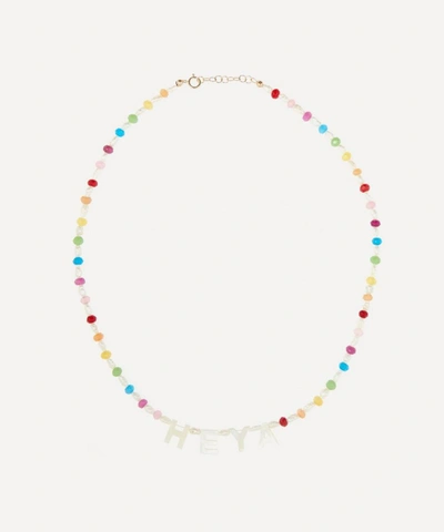 Shop Roxanne First Heya Mother Of Pearl And Rainbow Agate Beaded Necklace In Multi