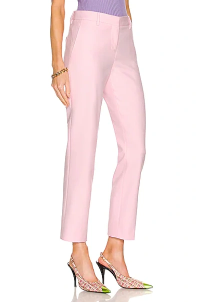 Shop Burberry Tailored Cut Out Ankle Pant In Pale Candy Pink
