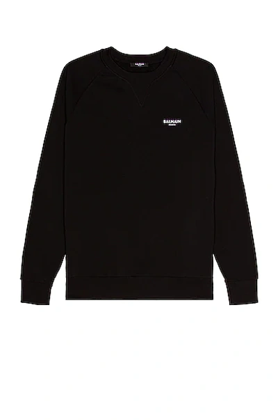 Shop Balmain Flock Sweatshirt In Noir & Blanc