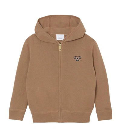 Shop Burberry Kids Cashmere Thomas Bear Hoodie (3-14 Years) In Brown