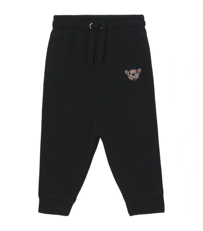 Shop Burberry Kids Cashmere Thomas Bear Sweatpants (6-24 Months) In Black