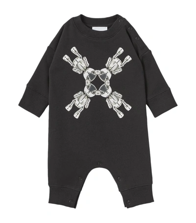 Shop Burberry Kids Cotton Thomas Bear Playsuit (1-18 Months) In Black