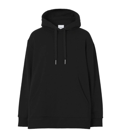 Shop Burberry Vintage Check Oversized Hoodie In Black