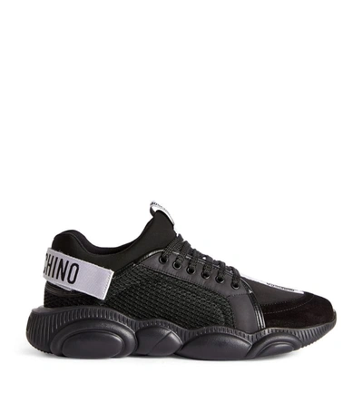 Shop Moschino Teddy Sole Sneakers In Black