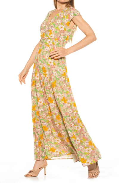 Shop Alexia Admor Summer V-neck Tiered Maxi Dress In 60s Floral