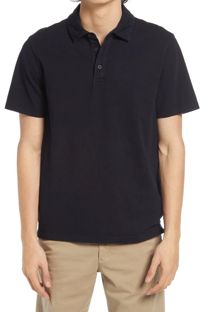 Shop Vince Garment Dyed Cotton Polo Shirt In Washed Coastal