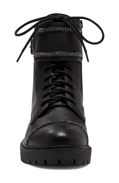 Shop Jessica Simpson Karia Cap Toe Combat Boot In Black