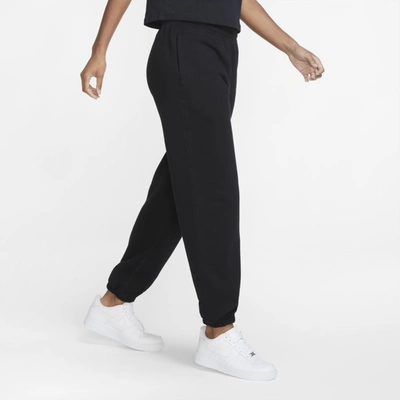 Shop Nike Women's Solo Swoosh Fleece Pants In Black