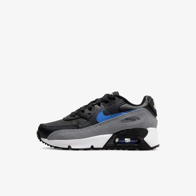 Shop Nike Air Max 90 Ltr Little Kids' Shoes In Black,smoke Grey,anthracite,medium Blue