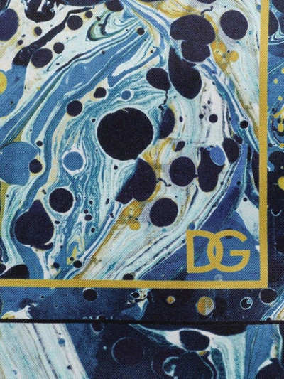 Shop Dolce & Gabbana Graphic-print Silk Scarf In Blue