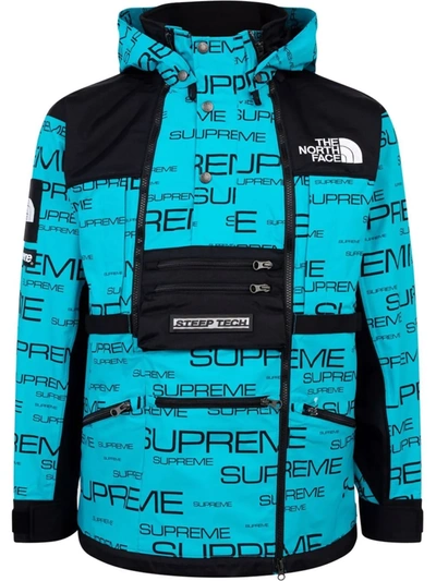 Shop Supreme X The North Face Steep Tech Apogee Hooded Jacket In Blue