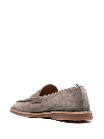 Shop Officine Creative Kent 008 Suede Loafers In Neutrals