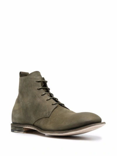 Officine Creative Durga 002 Suede Boots In Green