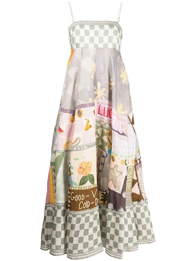 Shop Alemais Emma Patchwork Maxi Sun Dress In Multicolour