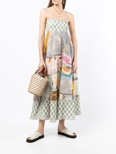 Shop Alemais Emma Patchwork Maxi Sun Dress In Multicolour