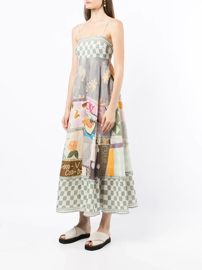 Shop Alemais Emma Patchwork Maxi Sun Dress In Multicolour