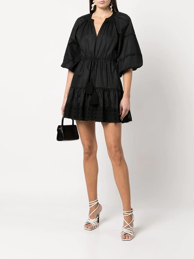 Shop Alexis Daksha Cotton Mini Dress In Black