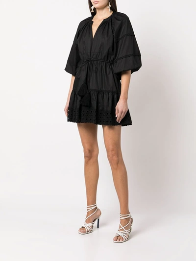 Shop Alexis Daksha Cotton Mini Dress In Black