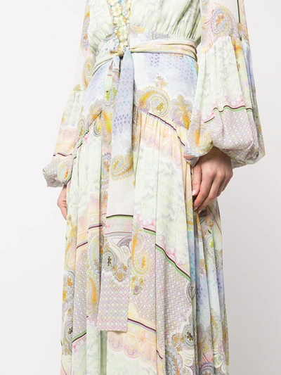 Shop Alexis Olessia Plunge-neck Silk Gown In Multicolour